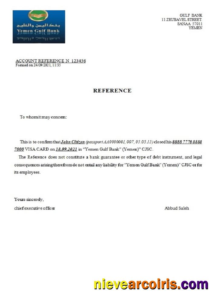 Yemen Gulf Bank closure reference